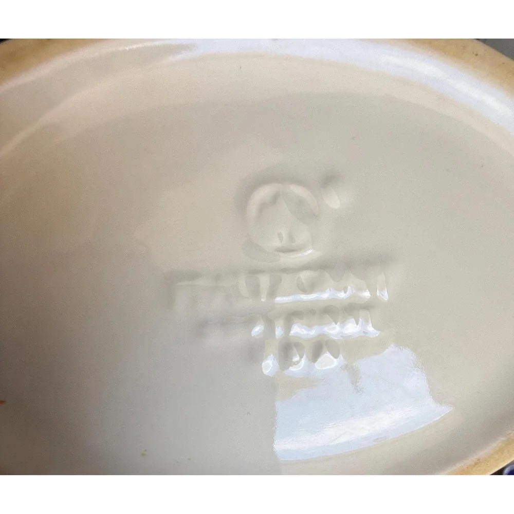 Vintage Pfaltzgraff White Basketweave Oval Utensil Holder Cottage Core